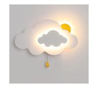 Wall Lighting Fixtures Modern Cute Clouds Wall Lights Indoor Decor Wall Sconce with Pull Chain Nursery Dimmable LED Wall Mounted Lamp for Bedroom Corridor Bedside Headboard Porch