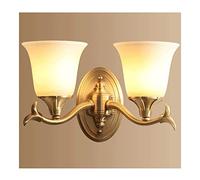 Wall Lighting Fixtures Vintage Indoor Wall Light Creative Glass Retro Wall Sconce Brass Faux Alabaster Glass Shade Wall Mounted Lighting Fixture for Corridor Aisle Bathroom
