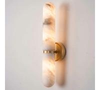 Wall Lights Indoor Wall Sconces Alabaster Natural Marble Wall Mount Light Oval Gold Wall Mount Light Cylinder Stone Wall Lamp Bathroom Vanity Light for Living Room Bedroom Stairs