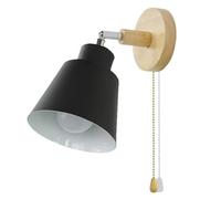 Wall lights,Macaron Wall Sconce Lamp with Pull Chain On/Off Switch, E31 Base Wood Wall Mounted Reading Light for Bedroom, Living Room, Corridor, and Entrance