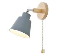 Wall lights,Macaron Wall Sconce Lamp with Pull Chain On/Off Switch, E32 Base Wood Wall Mounted Reading Light for Bedroom, Living Room, Corridor, and Entrance