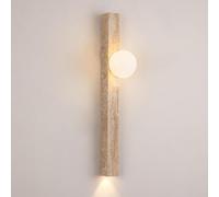 Wall lights,Nordic Modern Nature Stone Wall Sconce - Long Strip Indoor Wall Lamp with Glass Shade, Yellow Travertine for Living Room, Bedroom, Stairs, Hallway