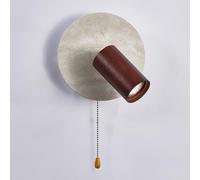 Wall lights,Nordic Style Adjustable Round Spot Lights GU10 Marble Wall Sconce with Pull Switch - Natural Stone Wall Lamp for Directional Lighting in Bedroom, Bedside and Living Roo