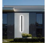 Wall Lights Outdoor Mains Powered Waterproof IP65 LED Wall Light Indoor Black Metal Acrylic Cold White Long Strip Wall Lighting Exterior Sconce Wall Lamp Terrace Hallway Porch Bedside Garden,100c