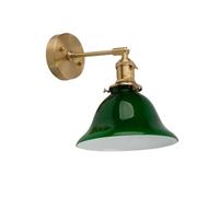 Wall Lights, Pure Copper Sconce Wall Lamp Retro Green Glass Lampshade Wall Lighting The Rocking Arm