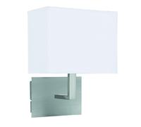 Wall Lights Satin Silver Finished With White Rectangular Shade