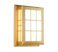 Wall Lights Sconces Modern Solid Wood Wall Sconce Japanese LED Scandinavian Style Square Indoor Wall Lamp 8W Decor Lighting Fixture for Bedroom Bedside Living Room Aisle Study Room(3000K,Grey Wolf)