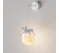 Wall Lights with Cord 5.9In Moon Bear Decorative Metal Wall Lamps Dimmable Wall Sconces Children's Bedroom & Living Room Atmospheric Decorative Wall Lighting/Modeling 2