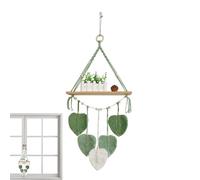 Wall Macrame | Boho Handmade Woven Chic Decor | Handmade Woven Leaves Wall Hangable Decor | for Nursery Dorm Apartment Bedroom Living Room Farmhouse Home Backdrop