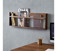 Wall Magazine Rack File Holder Rustic Solid Wood Bookshelf Wall Mounted Magazine Records & Newspaper Rack Organizer for Entryway, Living Room, Waiting Room, Kids’Room, Office (Size : 60x7x30cm)