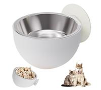 Wall Magnetic Dog Bowl - Stainless Steel Anti-Spill - Pet Food with Strong Holder | Raised Cat Bowl, Safe Feeding Station for Messy Eaters, Dishwasher Safe Water and Life