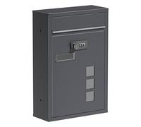 Wall Mailbox anthracite Code Lock Letterbox Postbox Pillar Letter Mail Post Box