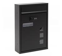 Wall Mailbox Black Code Lock Letterbox Postbox Pillar Letter Mail Post Box