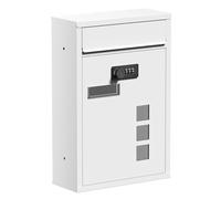 Wall Mailbox white Code Lock Letterbox Postbox Pillar Letter Mail Post Box