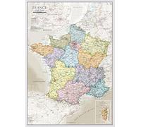 Wall Map of France - 84 x 118 cm - Poster of French Regions & Departments Visited - Maps International + 50 Years of Experience in Cartography