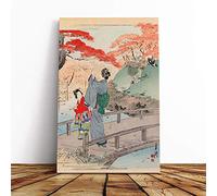 Wall Maples at Oji Japanese Oriental Art Canvas Print | Gallery Wrapped 30mm Frame Wall Art | 20x14 inches | Ready to Hang | Asian Picture | Living Room Bedroom Lounge Office