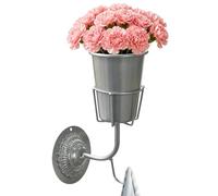 Wall Metal Vase - Small Organizer with Hook | 25x16cm/9.84x6.3 Inches Multi-Function Wall Vessel | For Home Apartment Entryway Bedroom Kitchen Bathroom Balcony Office Outdoor Indoor