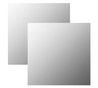 Wall Mirror 2 Clear Glass Square 40x40 cm Frameless Minimalist Decor for Hallway