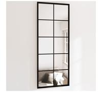 Wall Mirror 2 pcs Black Powder-Coated Iron Frame Glass 100 x 40 cm Vertical Hang