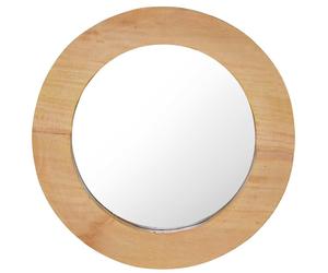 Wall Mirror 40 cm Teak Round Home Decorative Hanging Wooden vidaXL