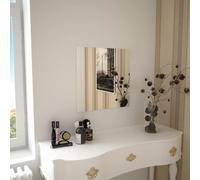 Wall Mirror 50 x 50 cm Square Glass Wall Mounted for Bedroom Living Room Hallway Decoration without Frame Makeup and Shaving Modern Design with Polished Edge