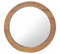 Wall Mirror 60 cm Teak Round Home Decorative Hanging Wooden vidaXL