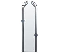 Beliani Wall Mirror Ajain 45 Cm 146 Cm Metal Black