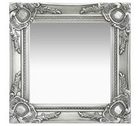 vidaXL Wall Mirror Baroque Style 40x40 cm White Hanging Mirror Bathroom Mirror