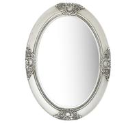 Wall Mirror Baroque Style 50x70 cm Silver Hanging Makeup Bathroom Decor vidaXL