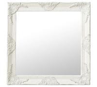 vidaXL Wall Mirror Baroque Style 60x60 cm White LSO UK