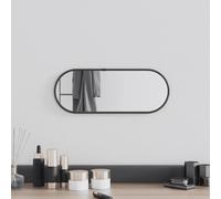 Wall Mirror Black 40x15 cm Glass PVC Frame 4mm Wall-mounted Minimal Oval Vanity