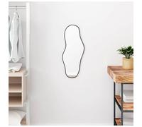 Wall Mirror Black 60x25cm Glass Face PVC Frame Minimalist Wall-Mounted 4mm Slim