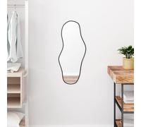 Wall Mirror Black 70x30 cm Glass PVC Frame Minimalist Slim Rectangular
