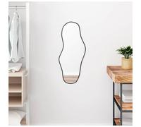 Wall Mirror Black 70x30cm Glass with PVC Frame Slim Wall-Mounted Vanity for Bath