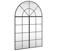 Wall Mirror Black 80 x 120 cm Curved with Powder-Coated Iron Frame, Full Body Mirror for Hallway, Bedroom, Bathroom, Wall Mounting Decoration with Clear Image and Durable