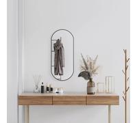Wall Mirror Black 80x35 cm Oval Glass with PVC Frame Minimalist Wall-Mounted Pro
