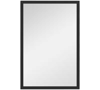 Wall Mirror Black MDF Frame 60x40cm Rectangular Glass Shatter-Resistant 2mm Slim