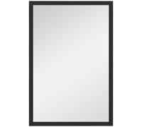 Wall Mirror Black MDF Frame 60x40cm Rectangular Glass Shatter-Resistant 2mm Slim