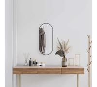 vidaXL Wall Mirror Black 70x30 cm Oval