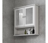 (Wall Mirror Cabinet - White) Under Sink Cupboard Mirror Unit WC Paper Dispenser