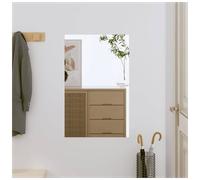Wall Mirror Clear Glass 40x60cm Rectangle Frameless Wall-Mounted Vanity Bathroom