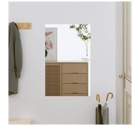Wall Mirror Clear Glass 40x60cm Rectangle Frameless Wall-Mounted Vanity Bathroom