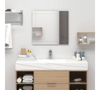 Wall Mirror Clear Glass 80x60 cm 5mm Beveled Edge Modern Bathroom Decor SafeEdge