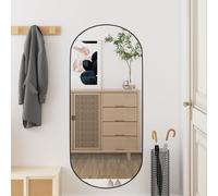Wall Mirror Clear Glass Oval Large 40x90 cm. Modern Frameless Bathroom/Bedroom