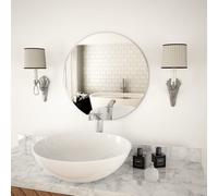 Wall Mirror Clear Glass Round Φ50 cm Frameless 50cm Bathroom Vanity Wall-mounted