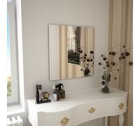 Wall Mirror Clear Glass Square 60x60 cm Frameless Bathroom Vanity Hanging Decor