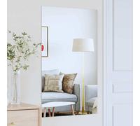 Wall Mirror Clear Tempered Glass 100x60cm Frameless EVA Backing Indoor 4mm Bath