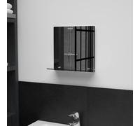 Wall Mirror Clear Tempered Glass 30x30cm with 30x10cm Mirrored Shelf for Vanity