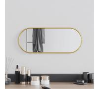 Wall Mirror Gold 50x20 cm Oval Slim 4mm Glass PVC Frame Minimalist for Home Use