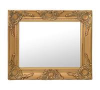 Wall Mirror Gold 50x40cm Baroque Ornate Wood Glass Engineered Wood Bevelled Edge